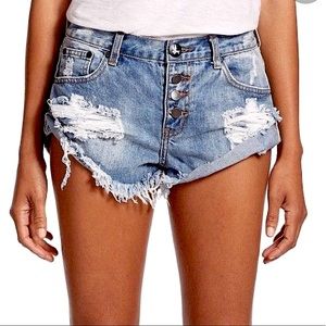 LIGHT WASH One Teaspoon Cutoffs (buttons!!)